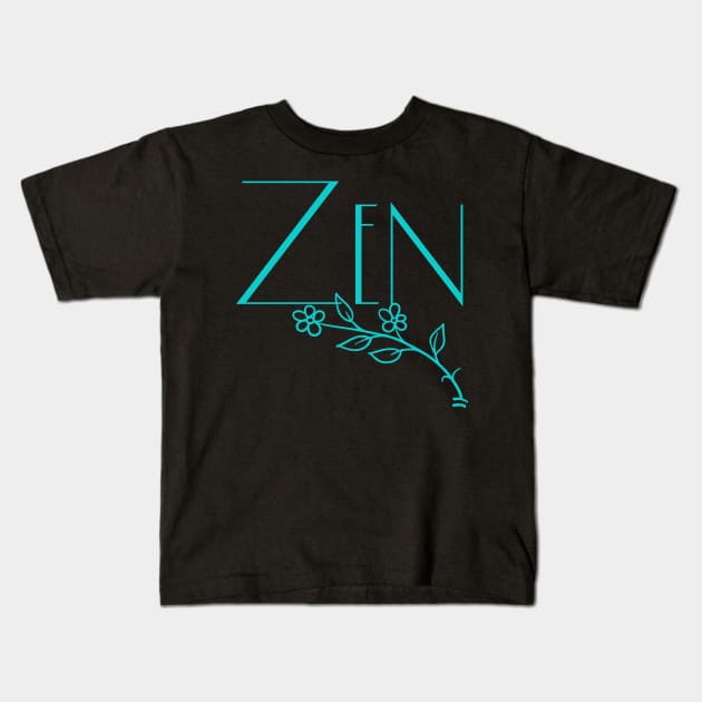 Zen in Aqua Kids T-Shirt by LittleBean